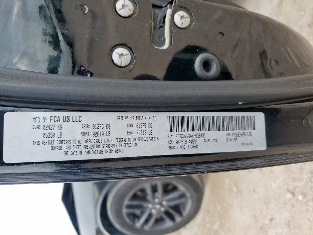 2019 DODGE CHALLENGER 2C3CDZGG4KH639431