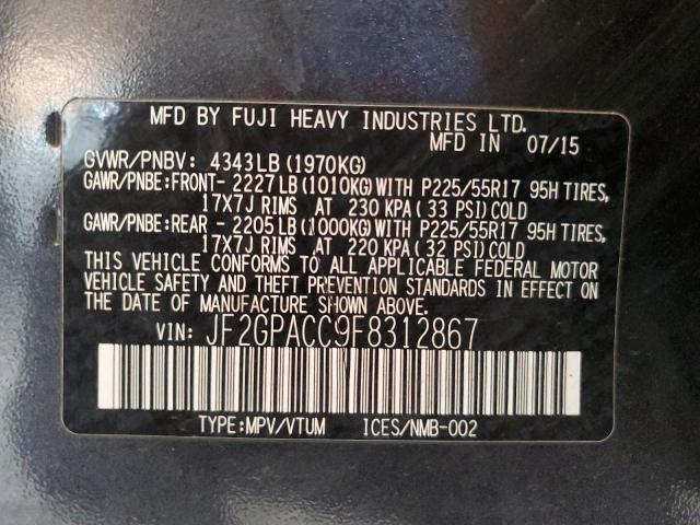 2015 SUBARU XV CROSSTR JF2GPACC9F8312867