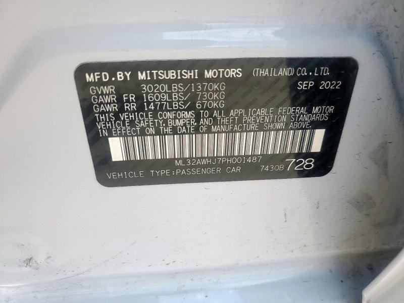 2023 MITSUBISHI MIRAGE SE ML32AWHJ7PH001487