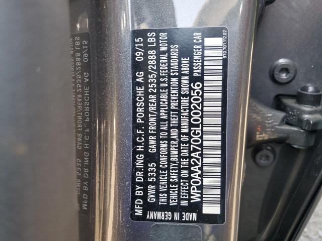 2016 PORSCHE PANAMERA 2 WP0AA2A70GL002056