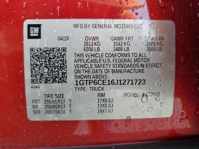 2018 GMC CANYON SLE 1GTP6CE16J1271723