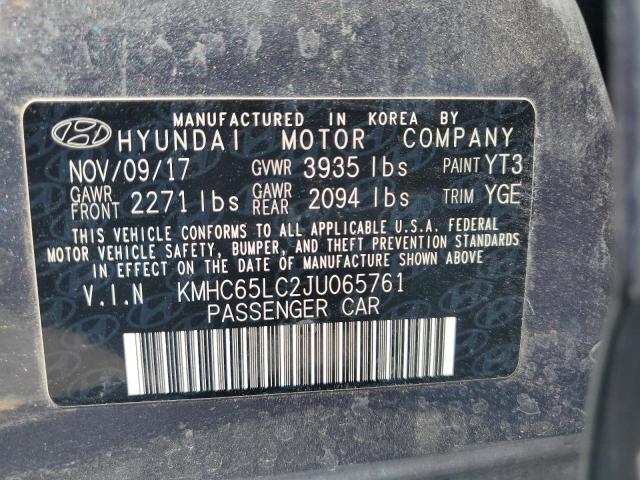2018 HYUNDAI IONIQ BLUE - KMHC65LC2JU065761