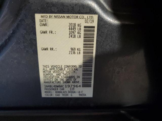 2019 NISSAN ALTIMA SV 1N4BL4DW6KC197964