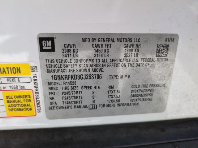 2016 CHEVROLET TRAVERSE L 1GNKRFKD8GJ263706