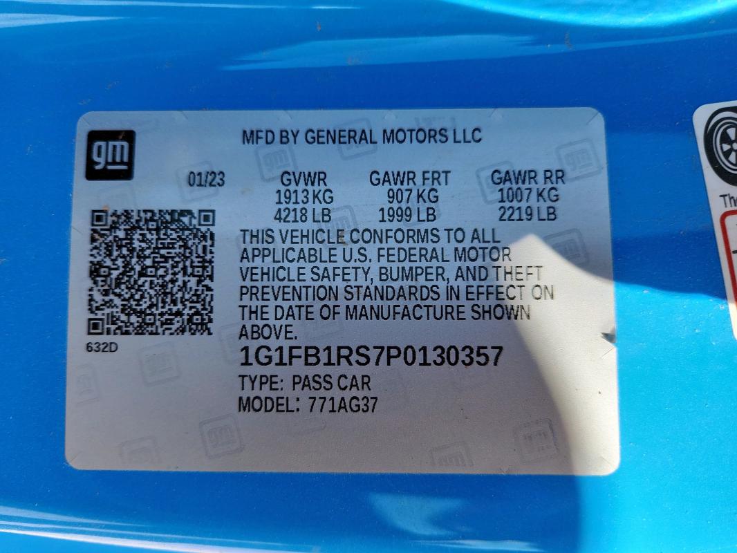 2023 CHEVROLET CAMARO LS 1G1FB1RS7P0130357