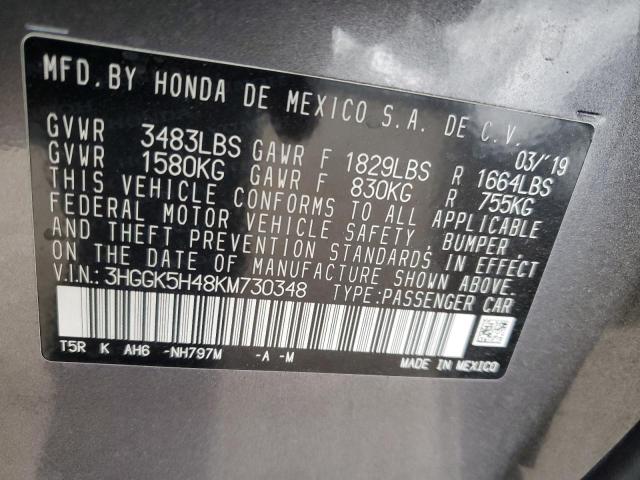 2019 HONDA FIT LX 3HGGK5H48KM730348