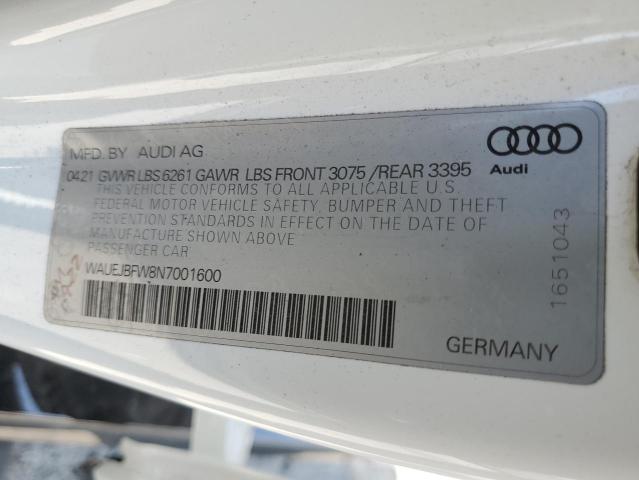 2022 AUDI E-TRON GT WAUEJBFW8N7001600