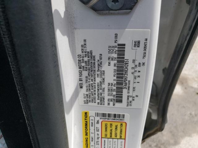 2017 FORD FUSION SE 3FA6P0H72HR342851