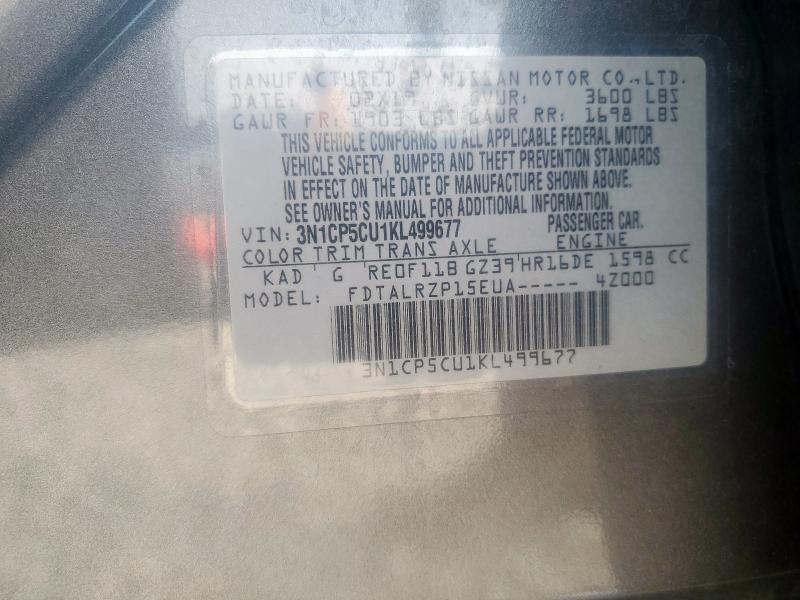2019 NISSAN KICKS S - 3N1CP5CU1KL499677