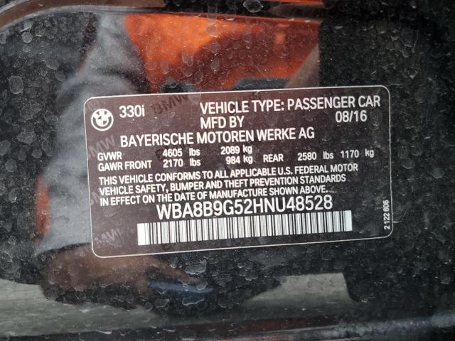 2017 BMW 330 I WBA8B9G52HNU48528