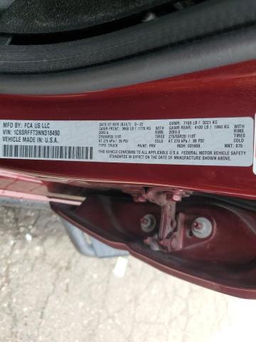 2022 RAM 1500 BIG H 1C6SRFFT3NN318490
