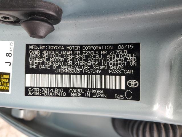 2015 TOYOTA PRIUS JTDKN3DU3F1967049