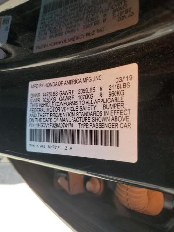 2019 HONDA ACCORD SPO 1HGCV1F32KA074170