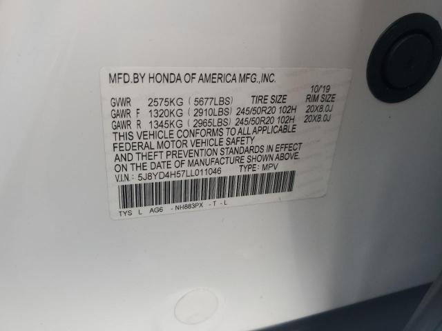 2020 ACURA MDX TECHNO 5J8YD4H57LL011046