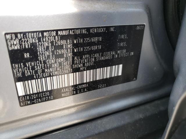 2021 TOYOTA RAV4 XSE 4T3E6RFVXMU039871