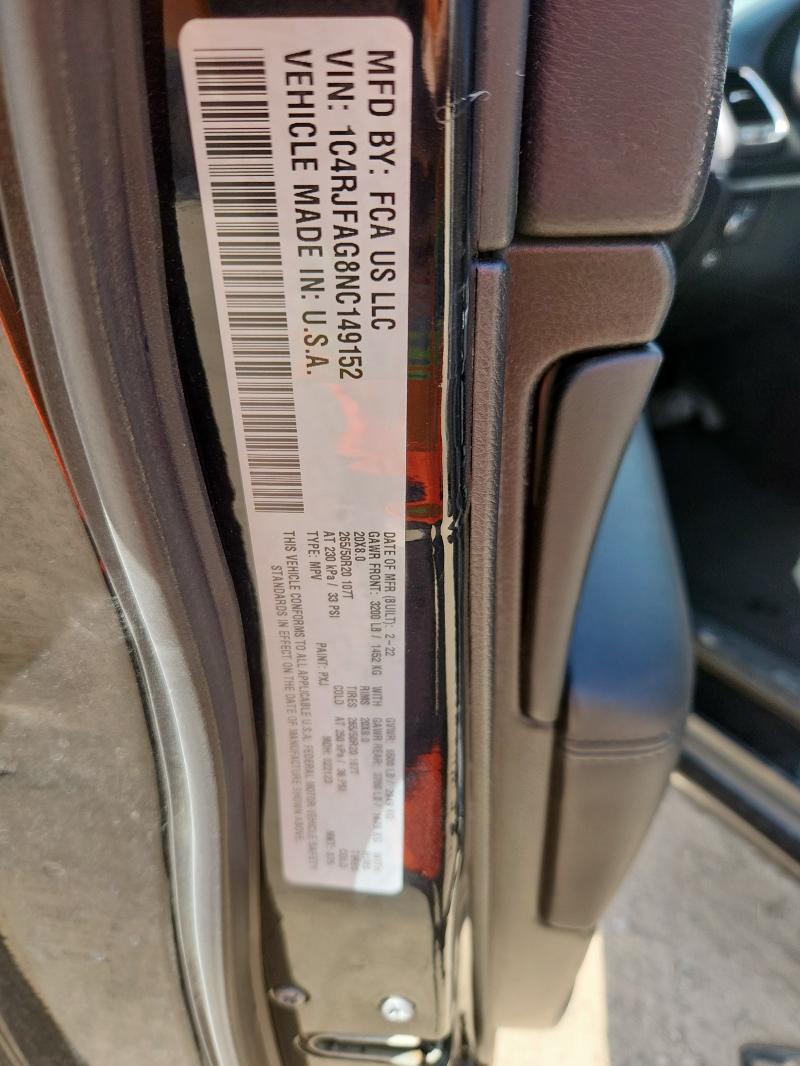 2022 JEEP GRAND CHER - 1C4RJFAG8NC149152