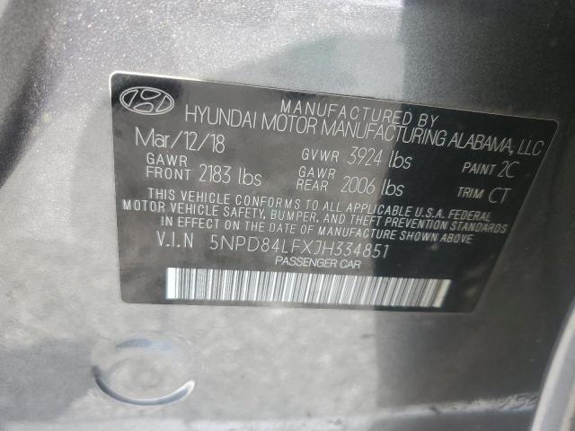 2018 HYUNDAI ELANTRA SE 5NPD84LFXJH334851