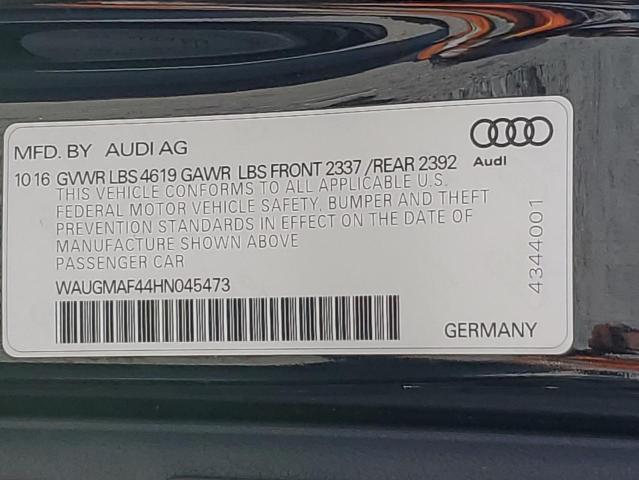 2017 AUDI A4 ULTRA P WAUGMAF44HN045473