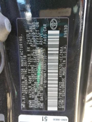 2018 TOYOTA CAMRY L - 4T1B11HK1JU641732