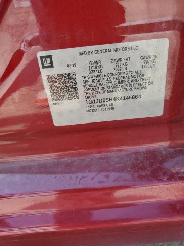 2019 CHEVROLET SONIC LT 1G1JD5SB4K4145860