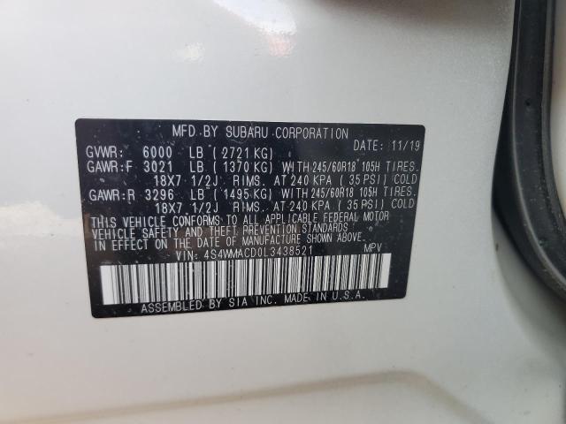2020 SUBARU ASCENT PRE 4S4WMACD0L3438521