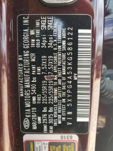 2019 KIA SORENTO LX 5XYPG4A53KG586122