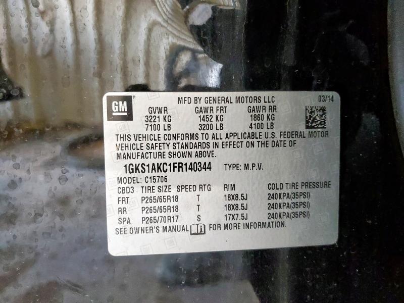 2015 GMC YUKON SLE 1GKS1AKC1FR140344
