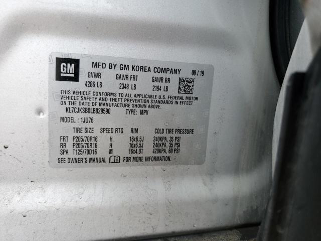 2020 CHEVROLET TRAX LS KL7CJKSB0LB029590