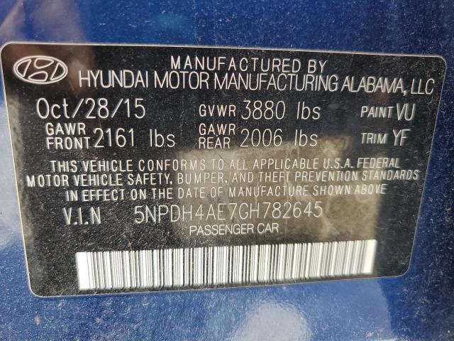 5npdh4ae7gh782645 - 2016 Hyundai Elantra Se - #62738595