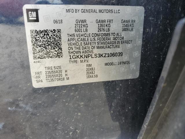 2019 GMC ACADIA DEN 1GKKNPLS3KZ106039