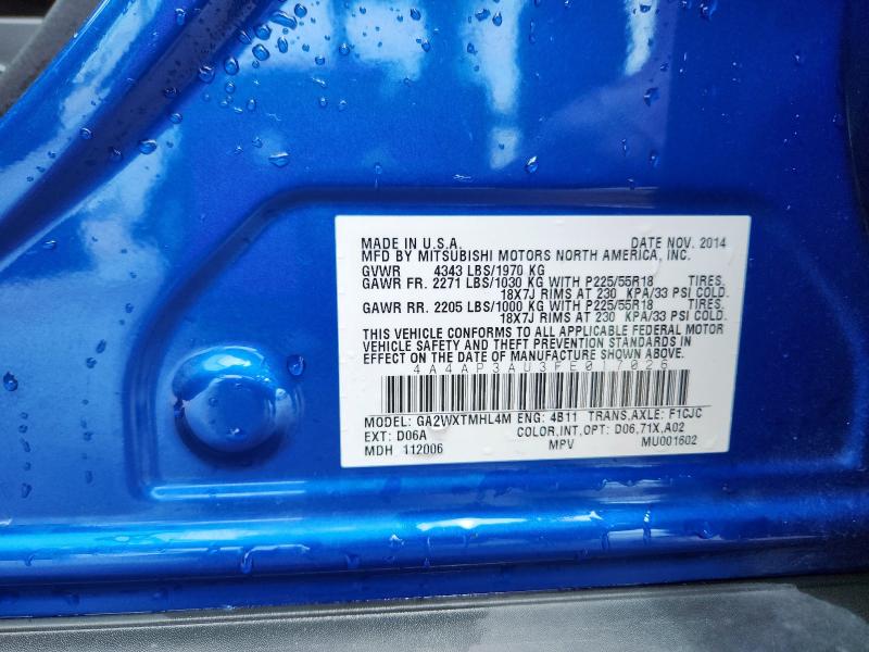 2015 MITSUBISHI OUTLANDER - 4A4AP3AU3FE017026
