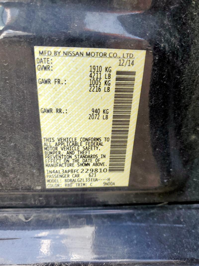 2015 NISSAN ALTIMA 2.5 1N4AL3AP8FC229810