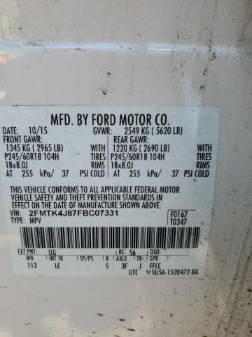 2015 FORD EDGE SEL 2FMTK4J87FBC07331