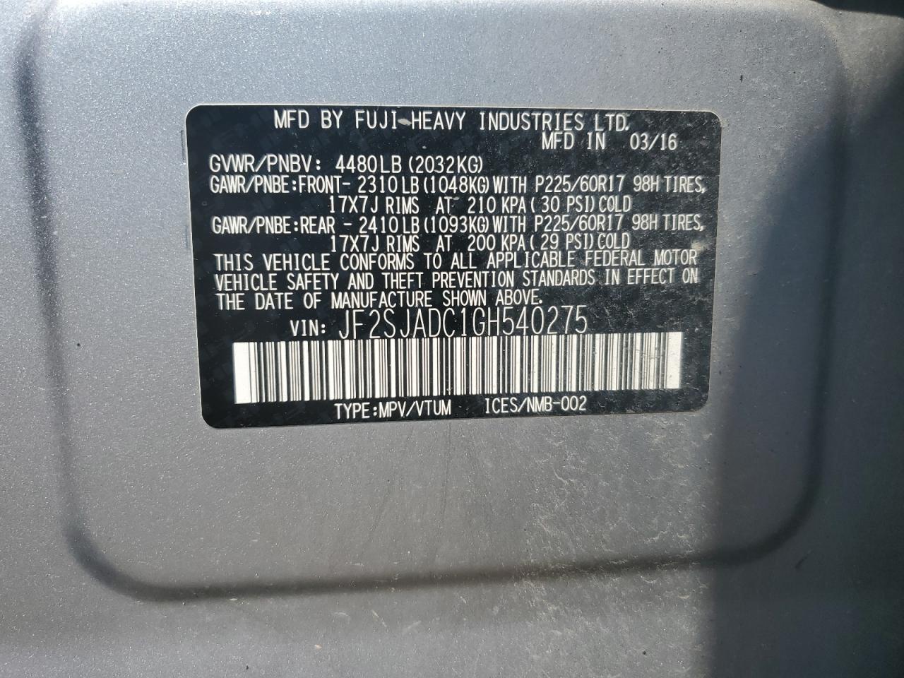 SUBARU FORESTER 2.5I PREMIUM