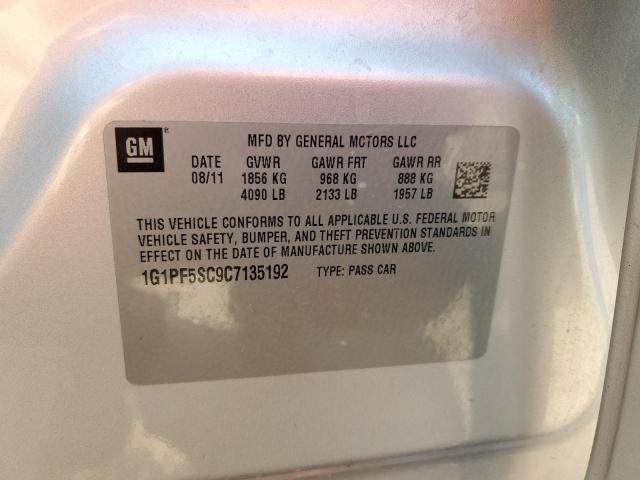 2012 CHEVROLET CRUZE LT - 1G1PF5SC9C7135192
