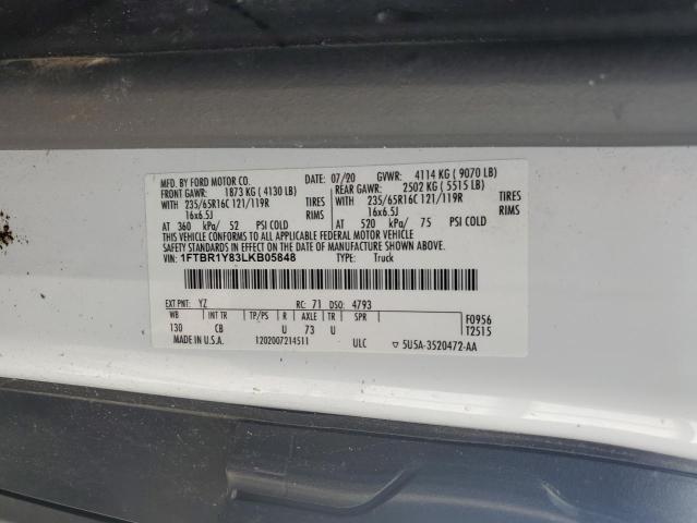 2020 FORD TRANSIT T- 1FTBR1Y83LKB05848