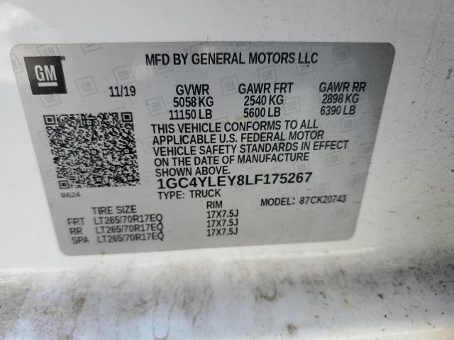2020 CHEVROLET SILVERADO - 1GC4YLEY8LF175267