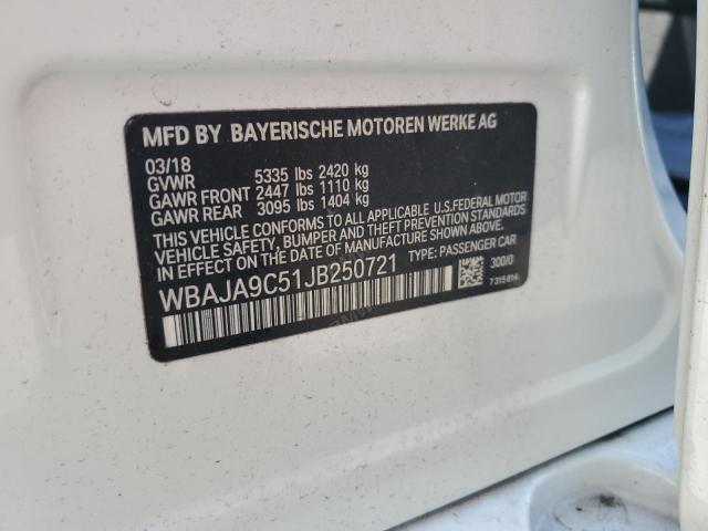 2018 BMW 530E WBAJA9C51JB250721