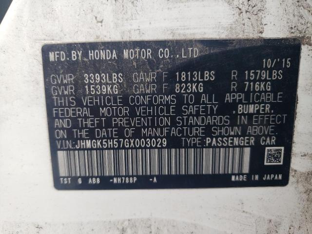 2016 HONDA FIT LX JHMGK5H57GX003029