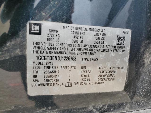 2018 CHEVROLET COLORADO Z 1GCGTDEN0J1226763
