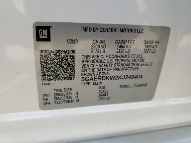 2019 BUICK ENCLAVE AV - 5GAERDKW2KJ249404