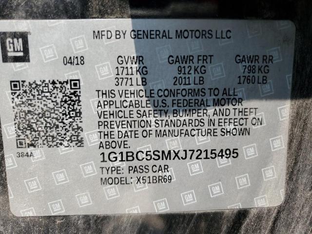 2018 CHEVROLET CRUZE LS - 1G1BC5SMXJ7215495
