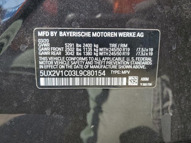 2020 BMW X4 XDRIVE3 5UX2V1C03L9C80154