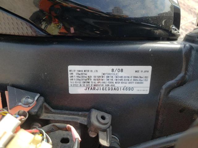 2009 YAMAHA YZFR6 JYARJ16E99A014690
