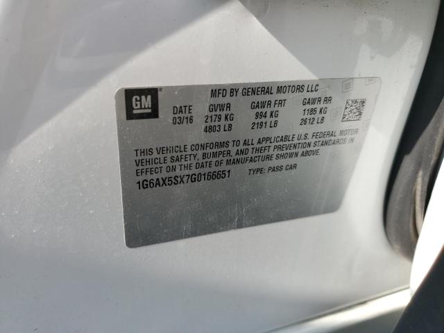 2016 CADILLAC CTS LUXURY 1G6AX5SX7G0166651