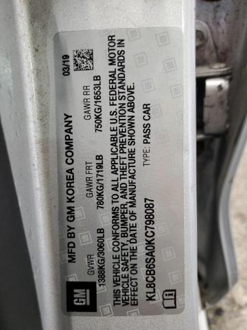 2019 CHEVROLET SPARK LS KL8CB6SA0KC798087