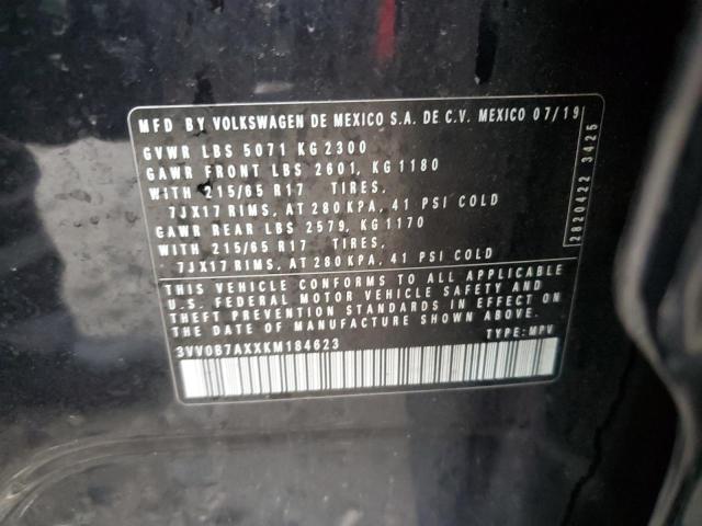 2019 VOLKSWAGEN TIGUAN S - 3VV0B7AXXKM184623