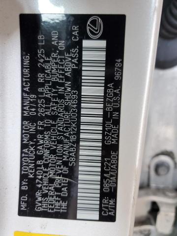 2019 LEXUS ES 350 58ABZ1B12KU034693
