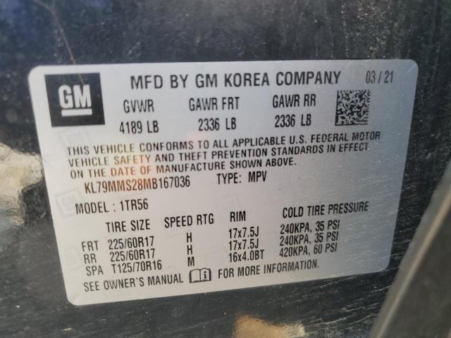 2021 CHEVROLET TRAILBLAZE KL79MMS28MB167036