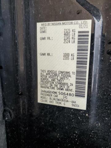 2021 NISSAN MAXIMA SR 1N4AA6EV0MC506480